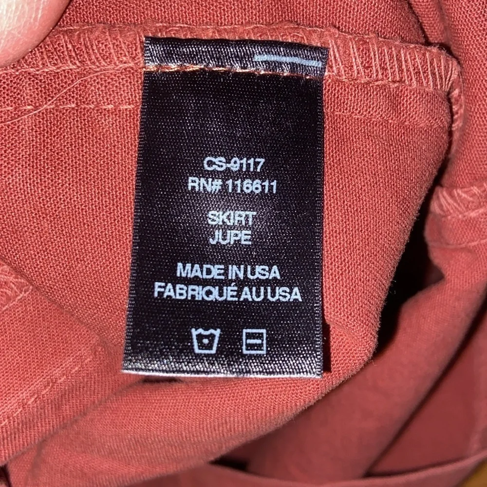 NWT Anthropologie brand AMADI Jupe Button Front Terra Cotta Mini Skirt size M